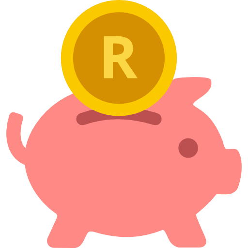 Piggy Saving South African Rand Icon